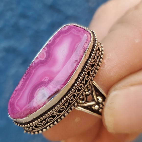 New Solar Quartz Agate 925 Silver Ring. - Picture 13 of 15